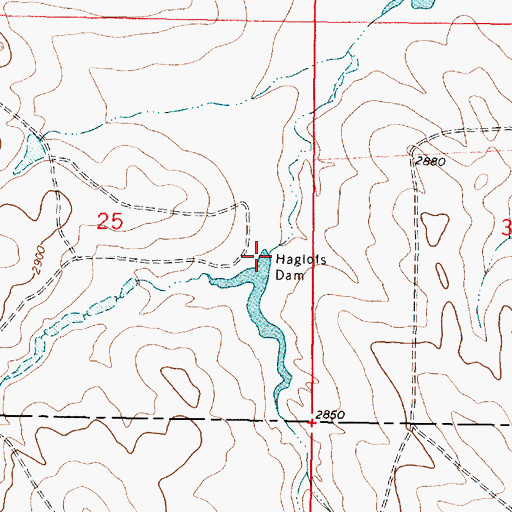 Topographic Map of Haglofs Dam, MT