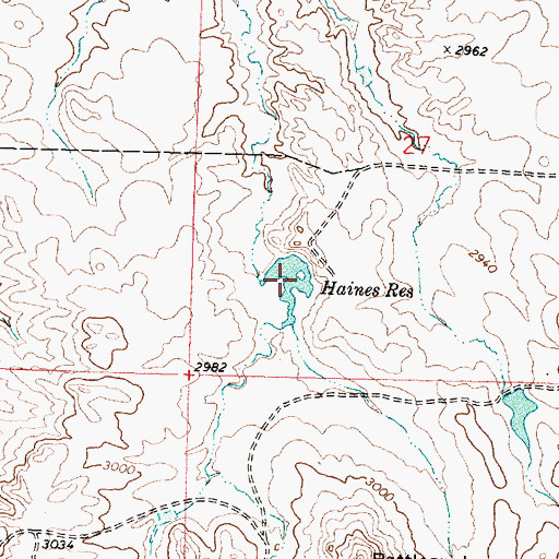 Topographic Map of Haines Reservoir, MT