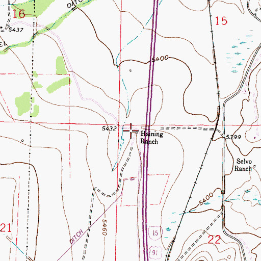Topographic Map of Haining Ranch, MT
