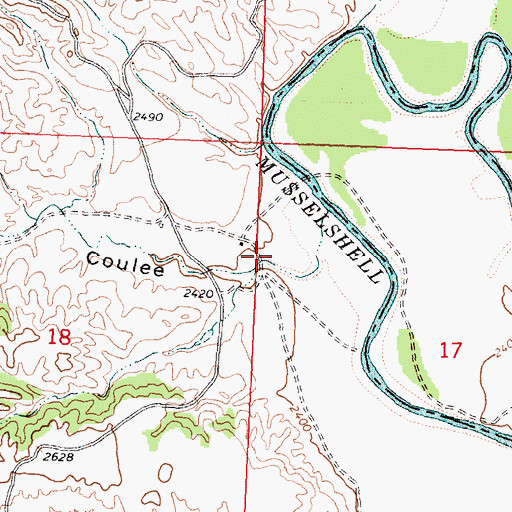 Topographic Map of Haley Coulee, MT
