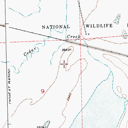 Topographic Map of Grass Lake National Wildlife Refuge, MT