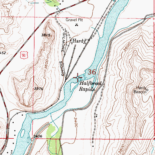 Topographic Map of Pine Island Rapids, MT