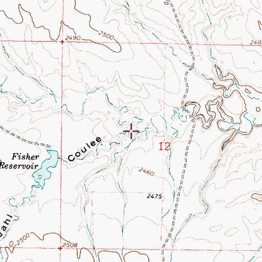 Topographic Map of Halfdahl Coulee, MT
