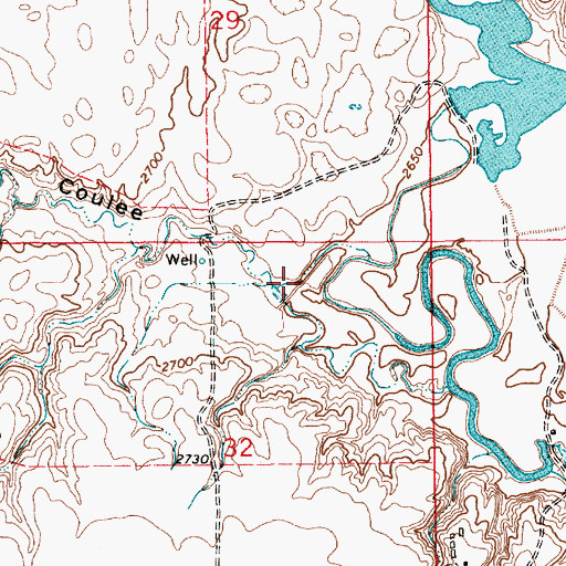 Topographic Map of Halfway Coulee, MT