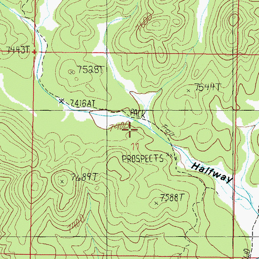 Topographic Map of Halfway Park, MT