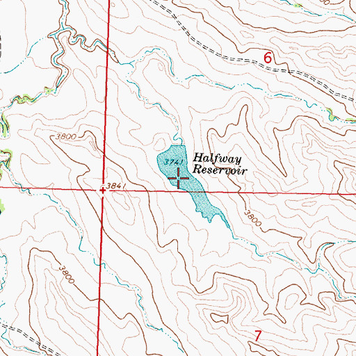 Topographic Map of Halfway Reservoir, MT