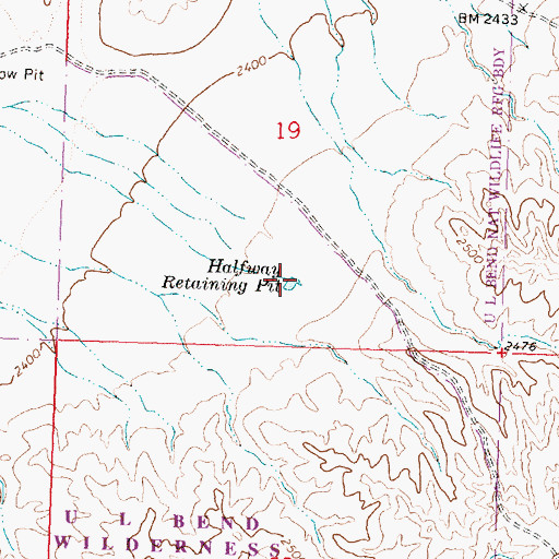Topographic Map of Halfway Retaining Pit, MT