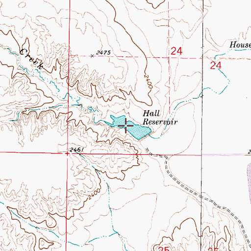 Topographic Map of Hall Reservoir, MT