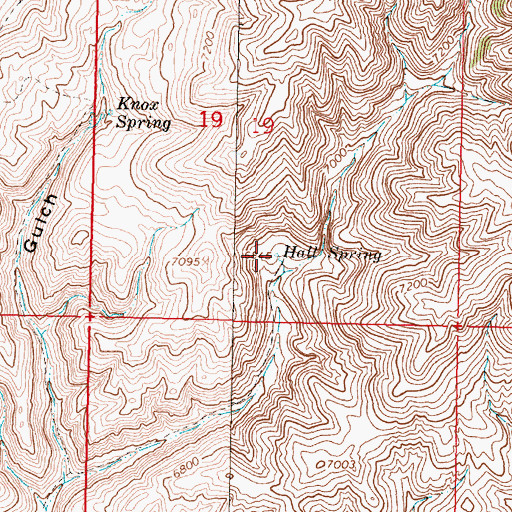 Topographic Map of Hall Spring, MT