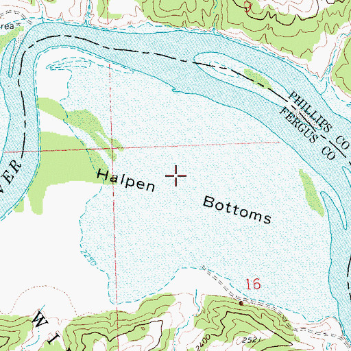 Topographic Map of Halpen Bottoms, MT