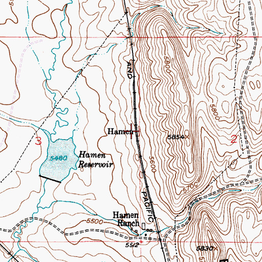 Topographic Map of Hamen, MT
