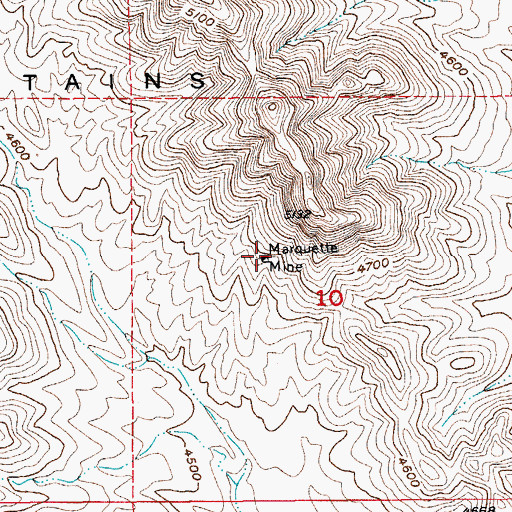 Topographic Map of Marquette Mine, AZ