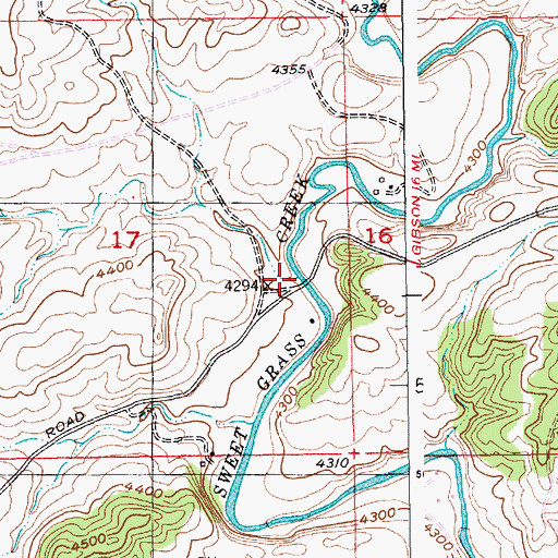 Topographic Map of Hamilton Creek, MT
