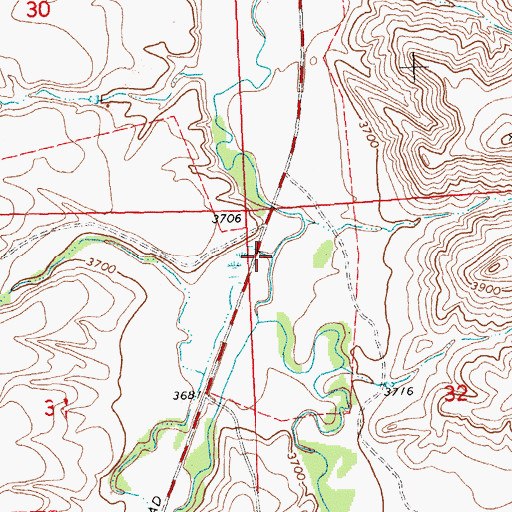 Topographic Map of Hamilton Creek, MT