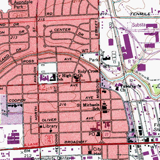 Topographic Map of Holy Cross Church, AR