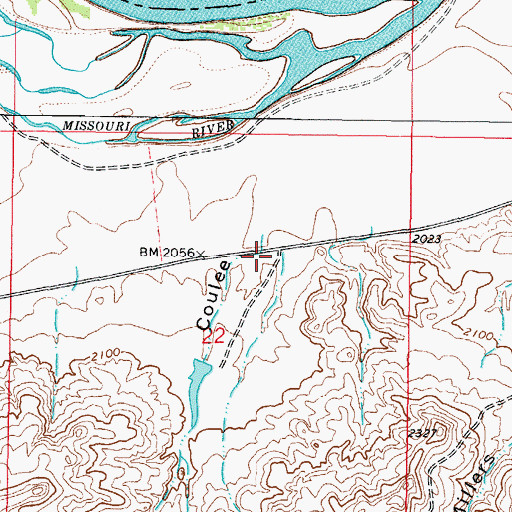 Topographic Map of Hancock Coulee, MT