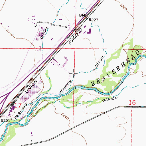 Topographic Map of Hands Ditch, MT