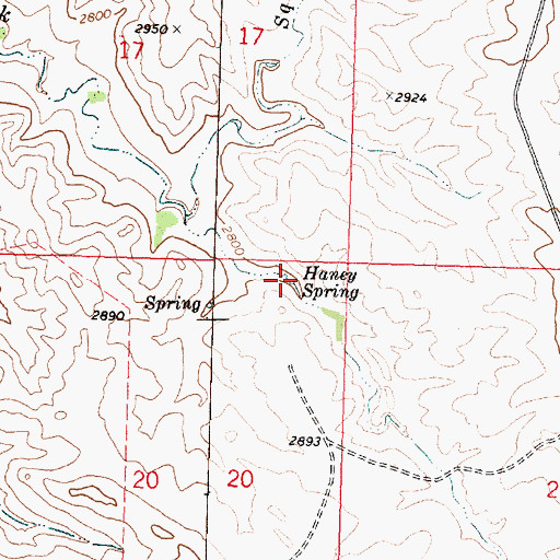 Topographic Map of Haney Spring, MT
