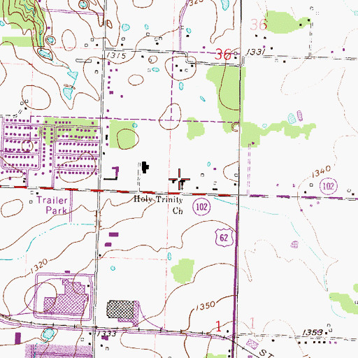 Topographic Map of Holy Trinity Church, AR