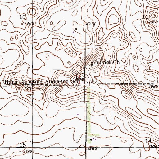 Topographic Map of Hans Christian Anderson School, MT