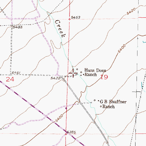 Topographic Map of Hans Dons Ranch, MT