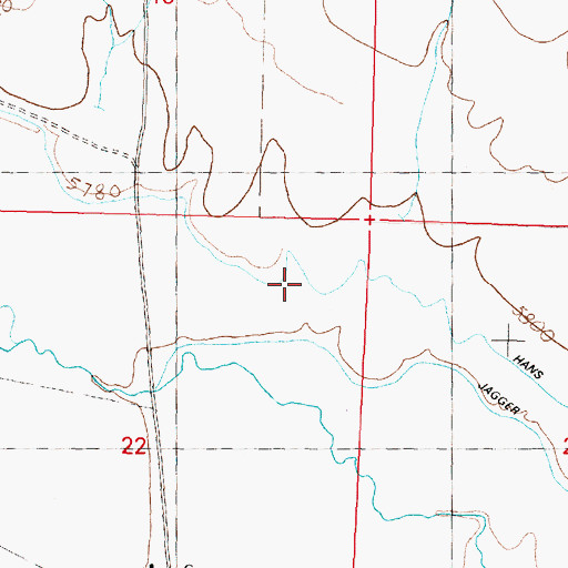 Topographic Map of Hans Peterson Ditch, MT