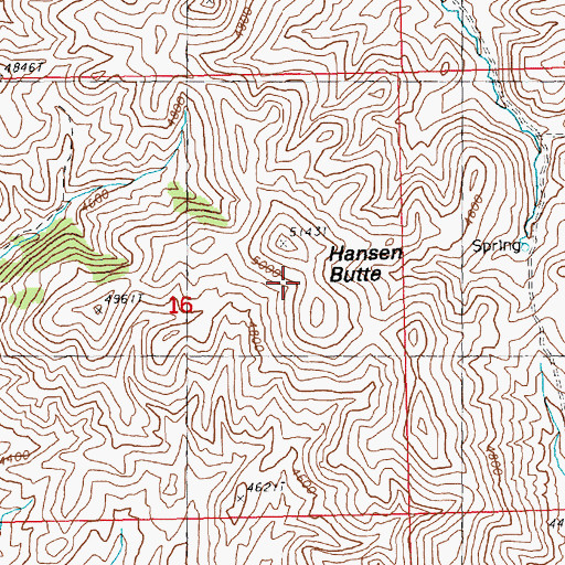 Topographic Map of Hansen Butte, MT