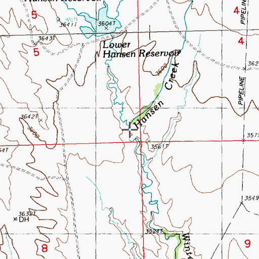 Topographic Map of Hansen Creek, MT