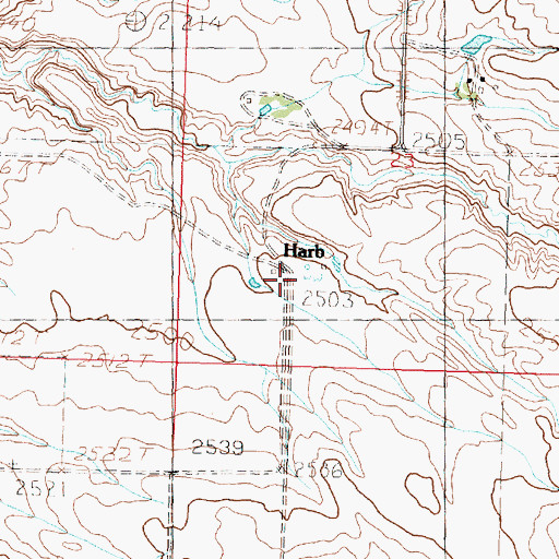 Topographic Map of Harb, MT