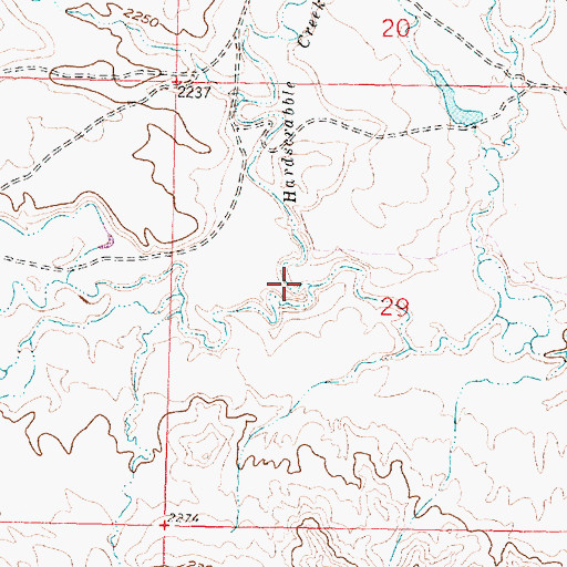 Topographic Map of Hardscrabble Creek, MT