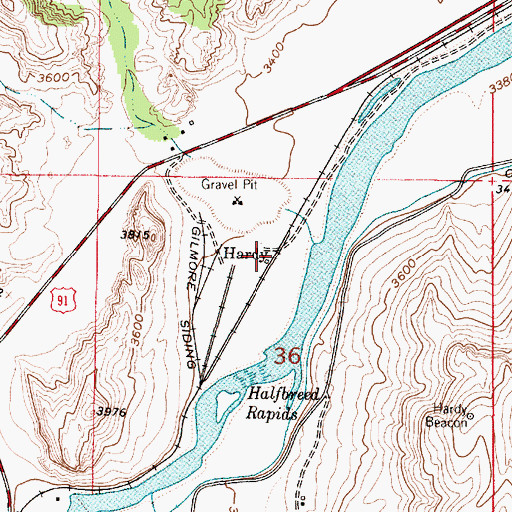Topographic Map of Hardy, MT