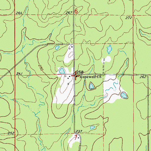 Topographic Map of Hopewell Baptist Church, AR