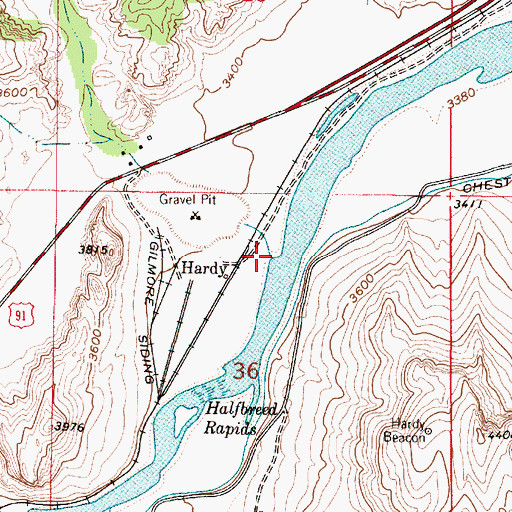 Topographic Map of Hardy Creek, MT