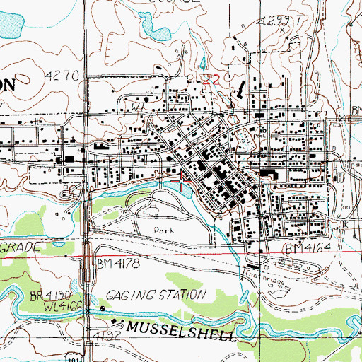 Topographic Map of Harlowton, MT