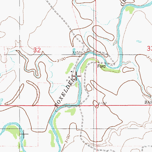 Topographic Map of Harmon Creek, MT