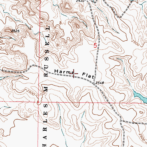 Topographic Map of Harms Flat, MT