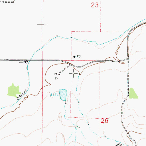 Topographic Map of Harris Creek, MT