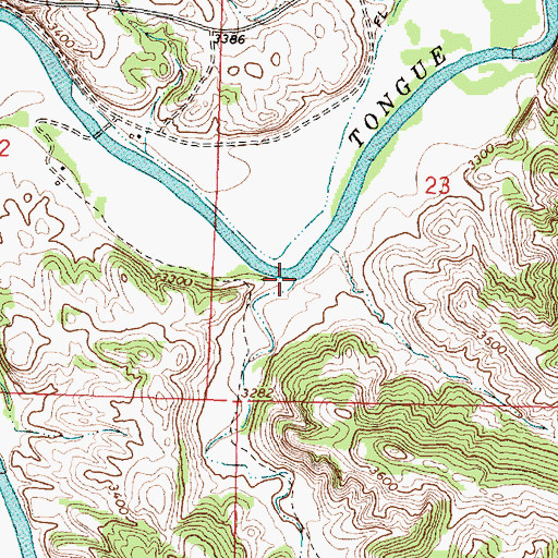 Topographic Map of Harris Creek, MT