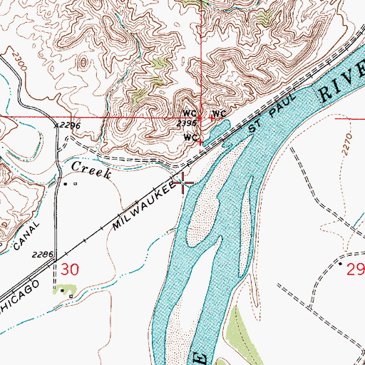 Topographic Map of Harris Creek, MT