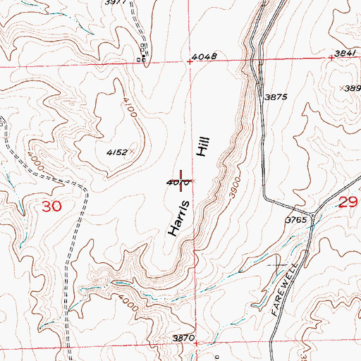 Topographic Map of Harris Hill, MT