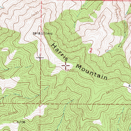 Topographic Map of Harris Mountain, MT