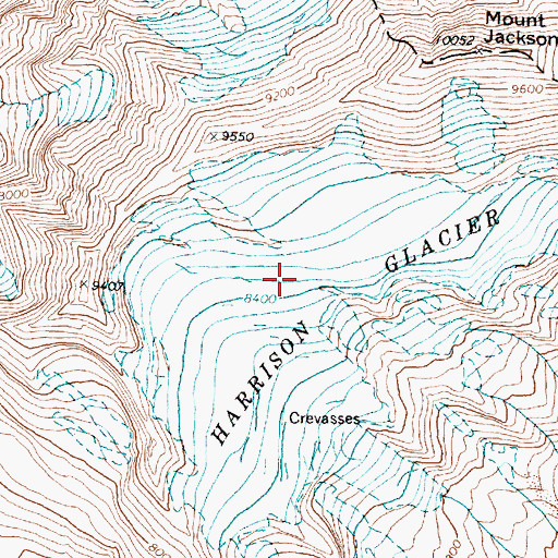 Topographic Map of Harrison Glacier, MT