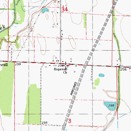 Topographic Map of Hopewell Church, AR