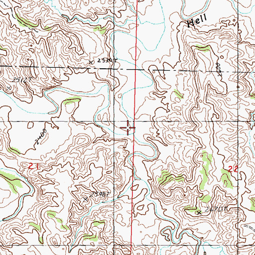 Topographic Map of Hart Creek, MT