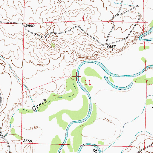 Topographic Map of Hart Creek, MT
