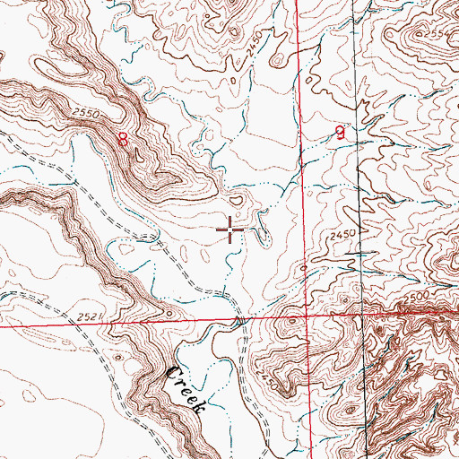 Topographic Map of Harts Coulee, MT