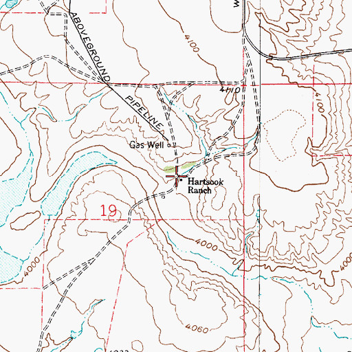 Topographic Map of Hartsook Ranch, MT