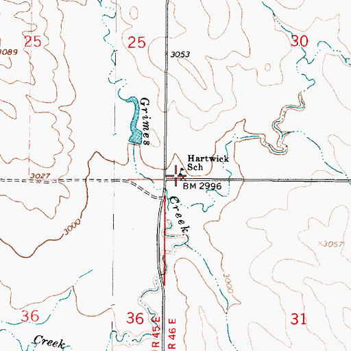 Topographic Map of Hartwick School (historical), MT