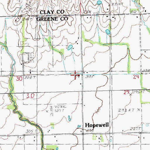 Topographic Map of Hopewell Missionary Baptist Church, AR