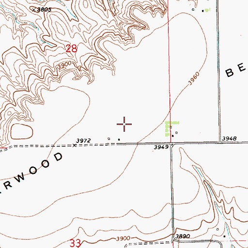 Topographic Map of Harwood Bench, MT